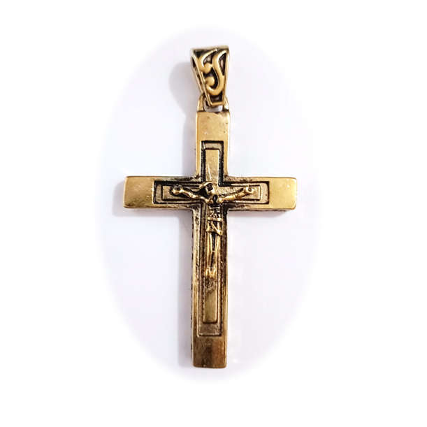 6.5cm Golden Square Crucifix Pendant
