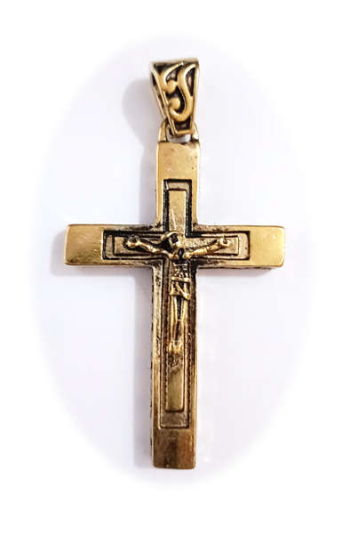 6.5cm Golden Square Crucifix Pendant