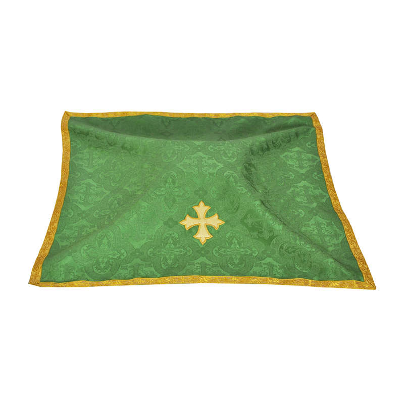 Chalice Veil with Fleur de Lis Cross Applique' - GREEN