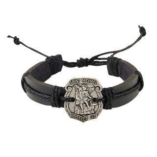 Genuine Leather St Michael Bracelet