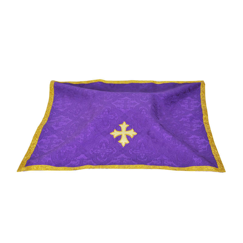 Chalice Veil with Fleur de Lis Cross Applique' - PURPLE