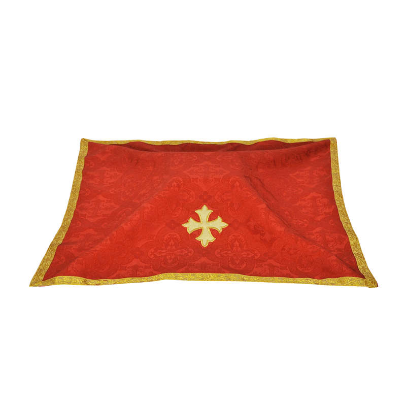 Chalice Veil with Fleur de Lis Cross Applique' - RED