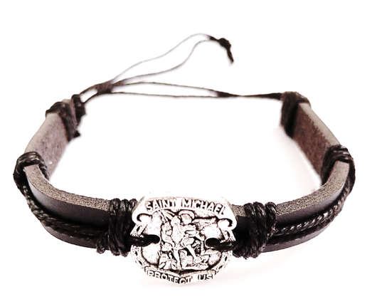 Genuine Leather St Michael Bracelet