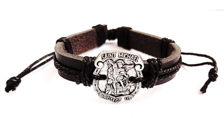Genuine Leather St Michael Bracelet
