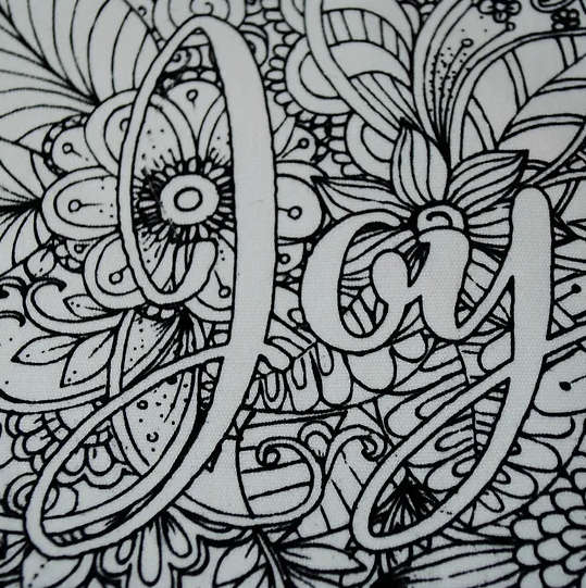 Joy - Canvas Pencil Bag - Colour your Own - Creative Expression of Faith