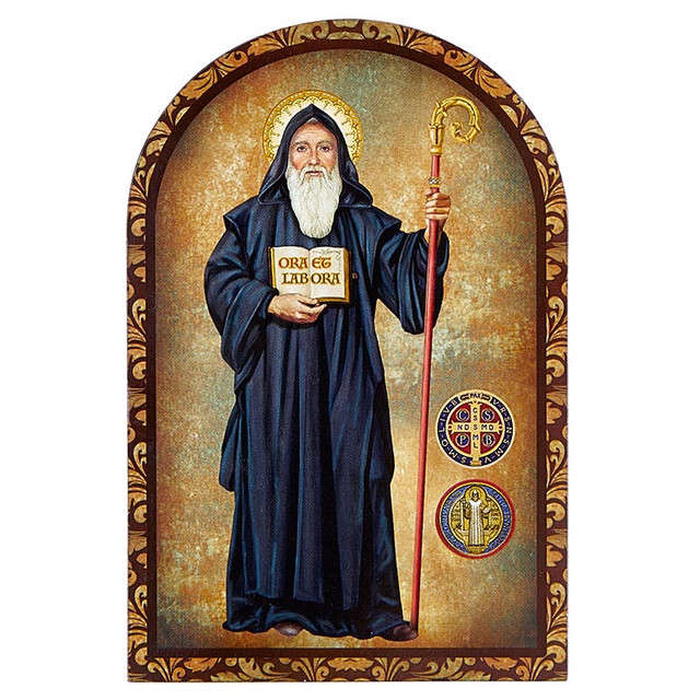 St Benedict Standing/Wall Plaque