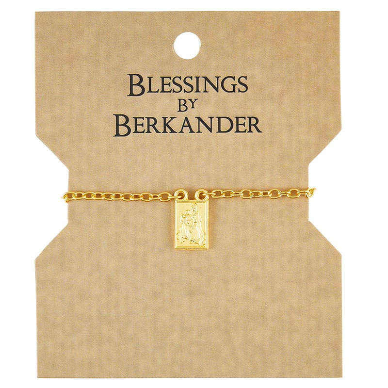 Scapular Golden Bracelet with Gold plated Medals  - Brown Scapular