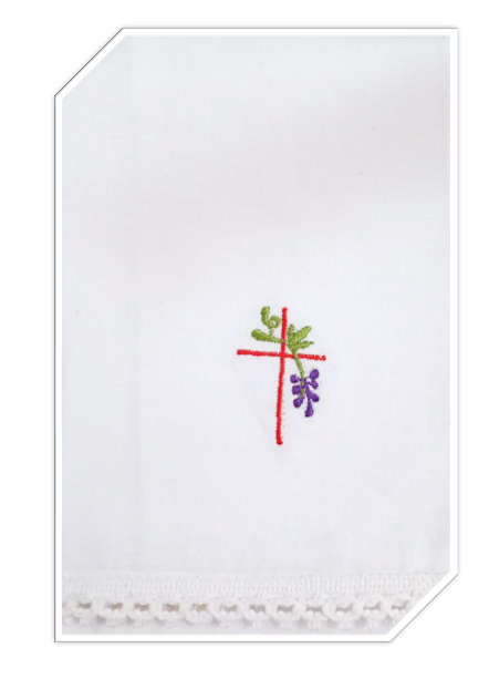 Purificator - Cotton with Red Cross/Vines and grapes