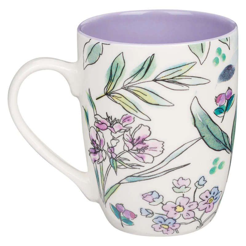 Amazing Grace Ceramic Mug With Purple Interior