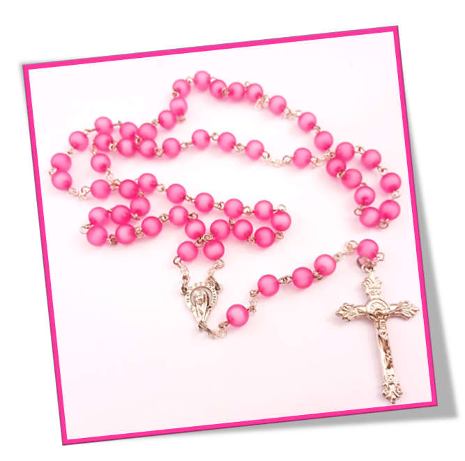Pink Berry Rosary - 8mm bead
