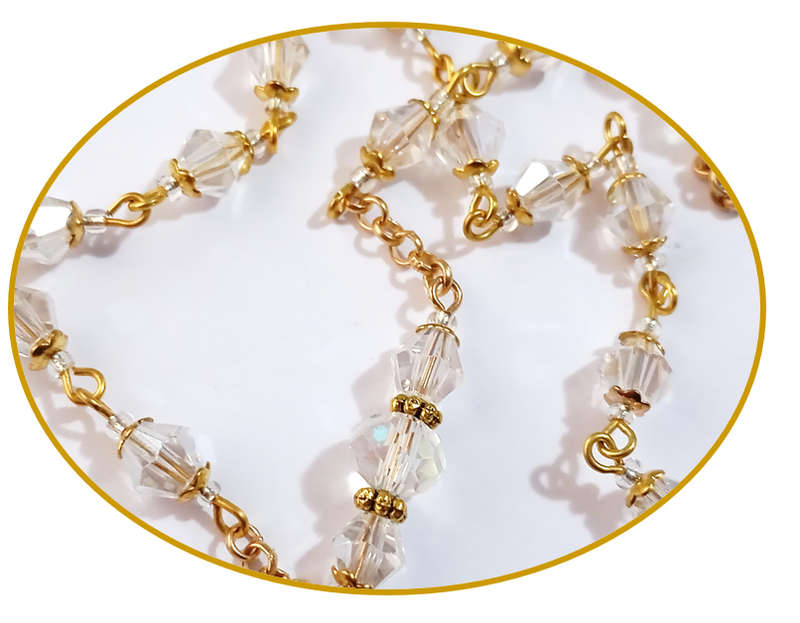 Crystal Rosary set in Gold Elements