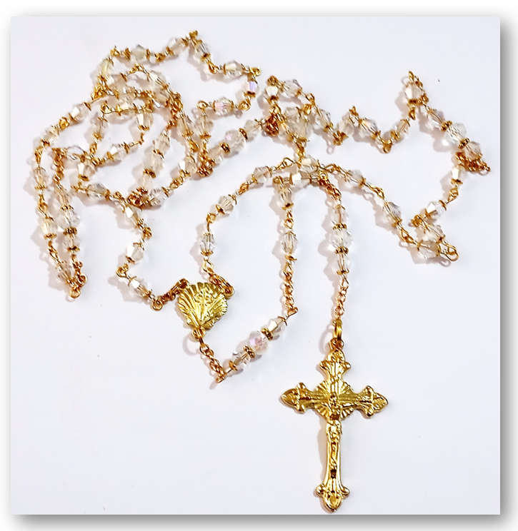 Crystal Rosary set in Gold Elements