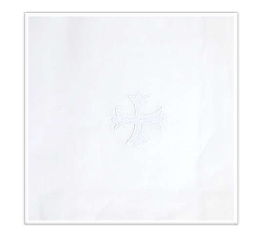 Corporal - White Fleur de Lis Embroidery Cross