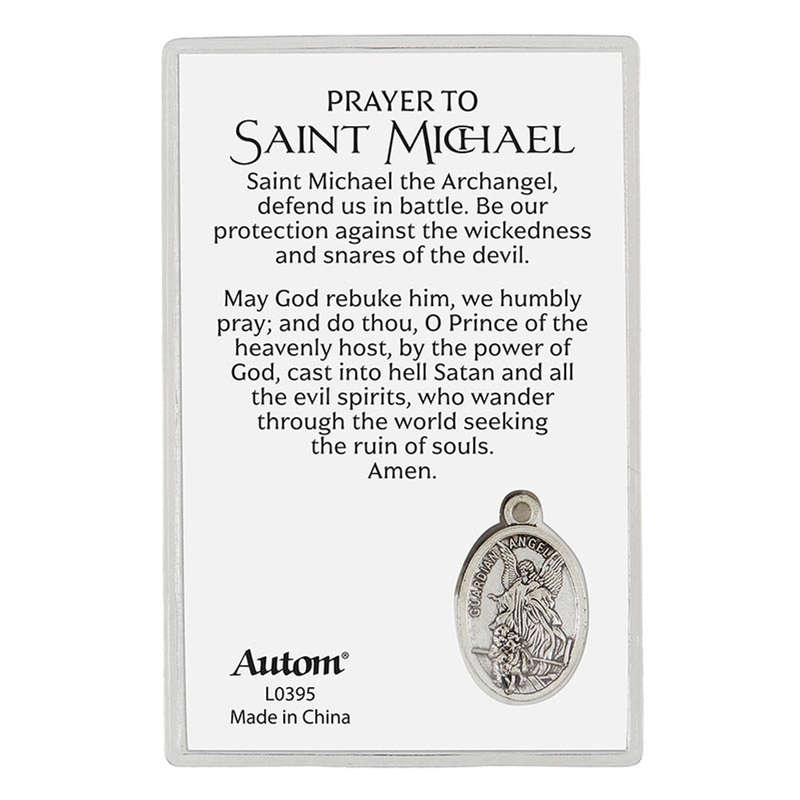 St Michael Prayer with Medal - Plastic sleeve