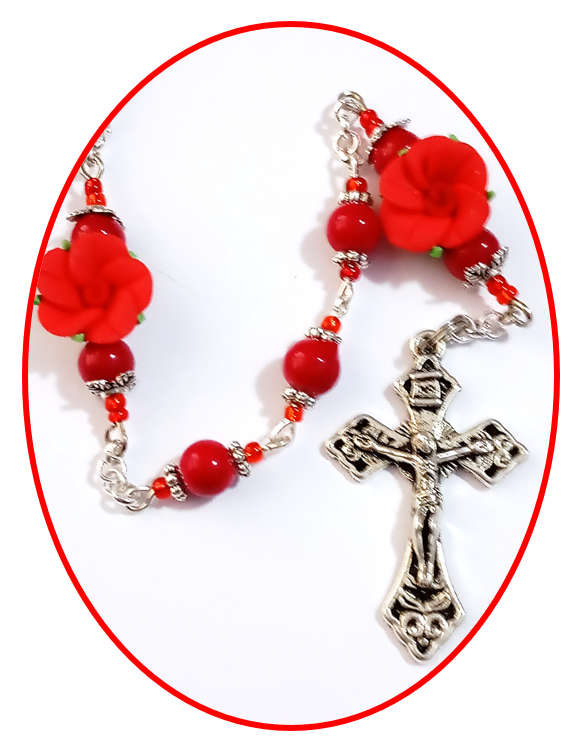 Red Roses for a Queen Rosary - Unique