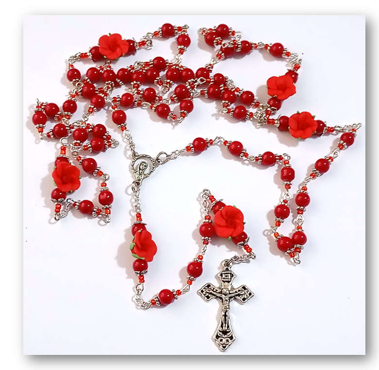 Red Roses for a Queen Rosary - Unique