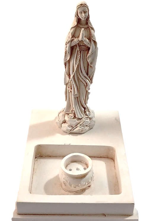 Our Lady of Grace Praying - Square incense holder in Vanilla