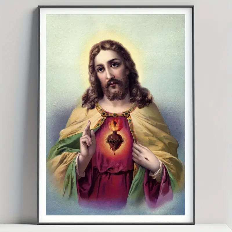 Unframed Sacred Heart Canvas Print - 39 x 59cm