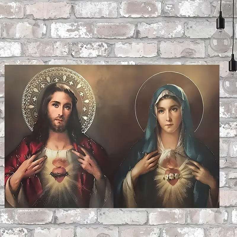 Unframed Two Hearts Canvas Print - 45cm x 30cm