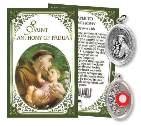 Relic Medal and Folder - St Anthony of Padua