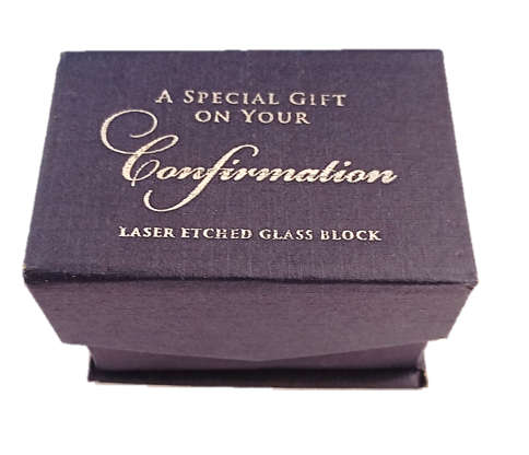 Confirmation Lazer Engraved Crystal in gift box