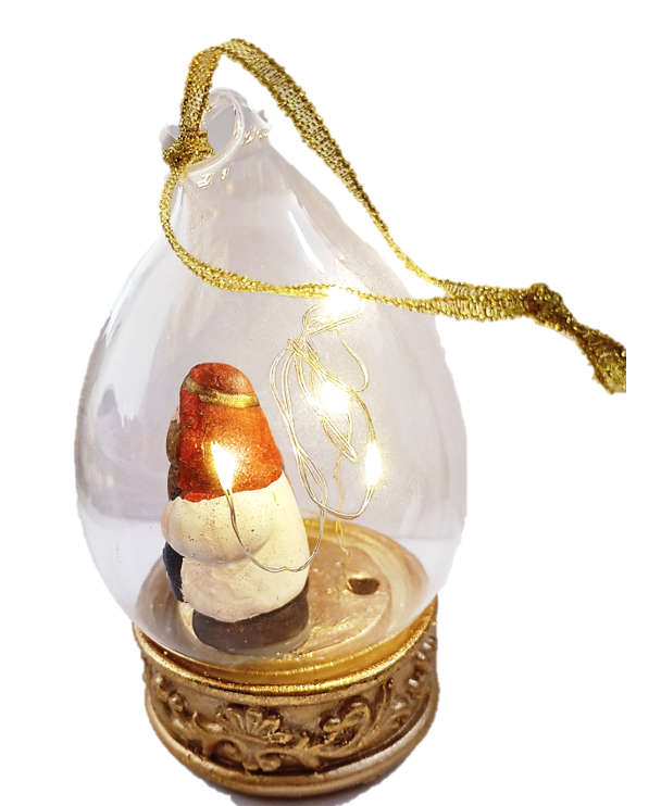 12cm Glass Domed Nativity with Lights - hanging or standing