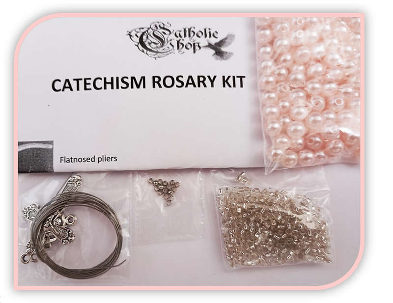 Pink Faux Acrylic Pearl Rosary Kit
