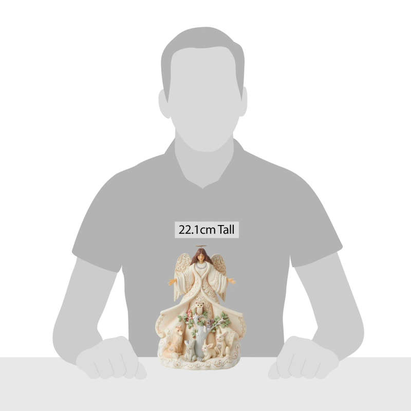 Jim Shore - White Woodland Angel with Coat