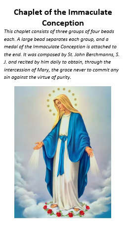 Chaplet of the Immaculate Conception