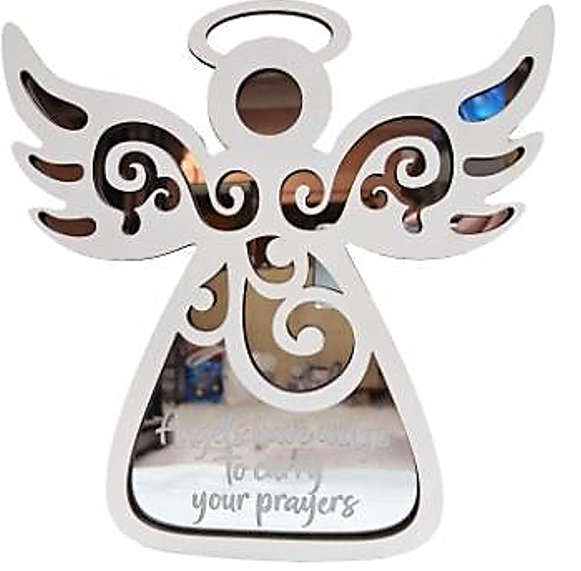 25cm Angel with Mirror background - Angels Have Wings to Carry your Prayers