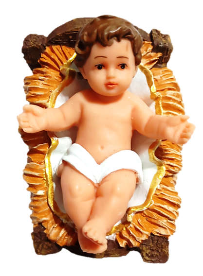 8cm Baby Jesus in Crib