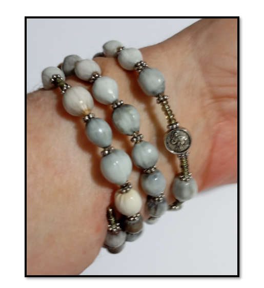 Job's Tears Memory Wire Bracelet