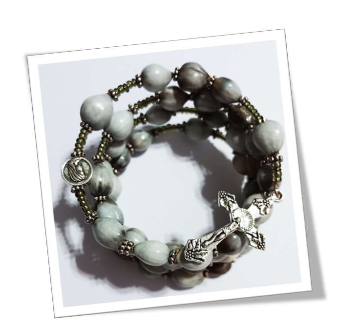 Job's Tears Memory Wire Bracelet