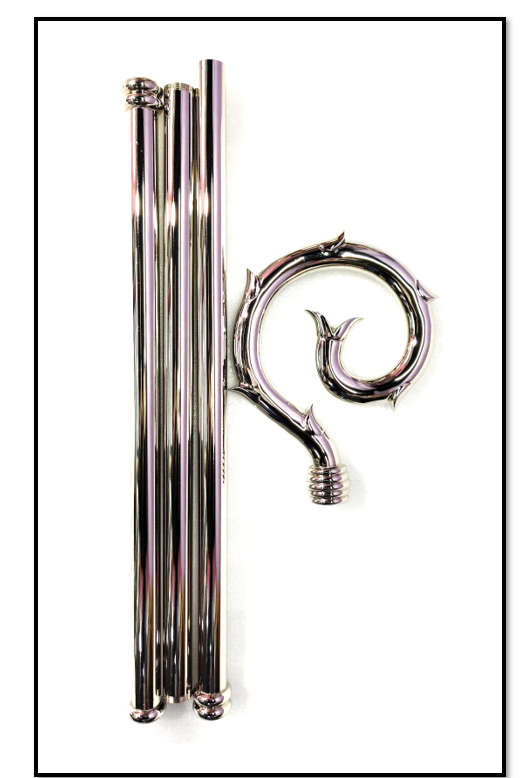 Stainless Steel Crozier / Leaf Design - 170cm - Imported Item