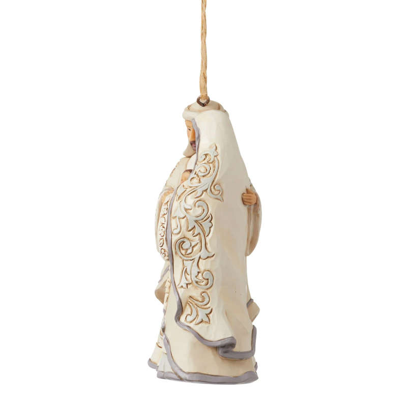 Jim Shore - 11cm Hanging White Woodland Holy Family