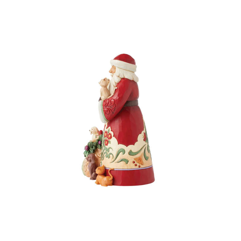 Jim Shore - Santa & Pets - Paws and Clause - 23cm Tall