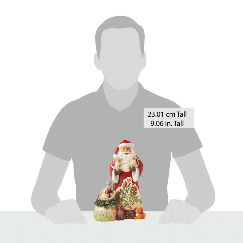 Jim Shore - Santa & Pets - Paws and Clause - 23cm Tall