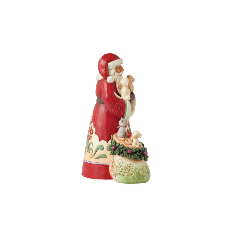 Jim Shore - Santa & Pets - Paws and Clause - 23cm Tall