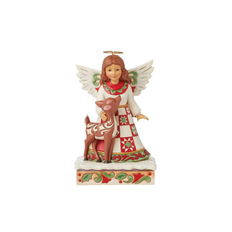 Jim Shore - Angel & Deer - "An angelic Touch" - 16cm tall