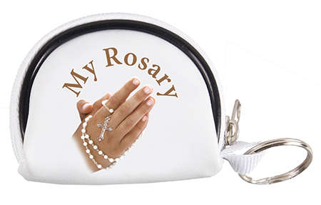 Praying Hands Rosary Zipper Bag with Key Ring