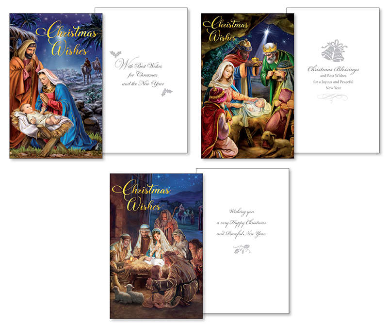 Pack of 10 Christmas Cards - 3 designs & Evelopes