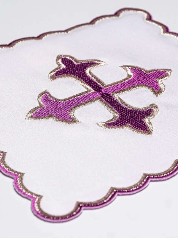 Haftina House Altar Linen Set - Fleur de Lis Cross