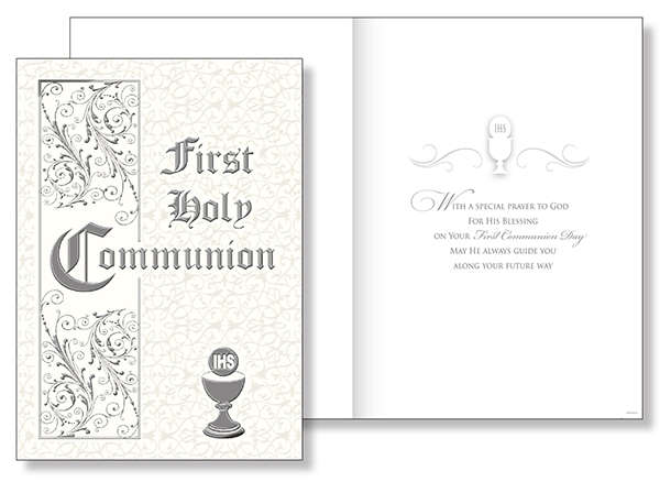 First Holy Communion/Mother of Pearl Foiling- Greeting Card