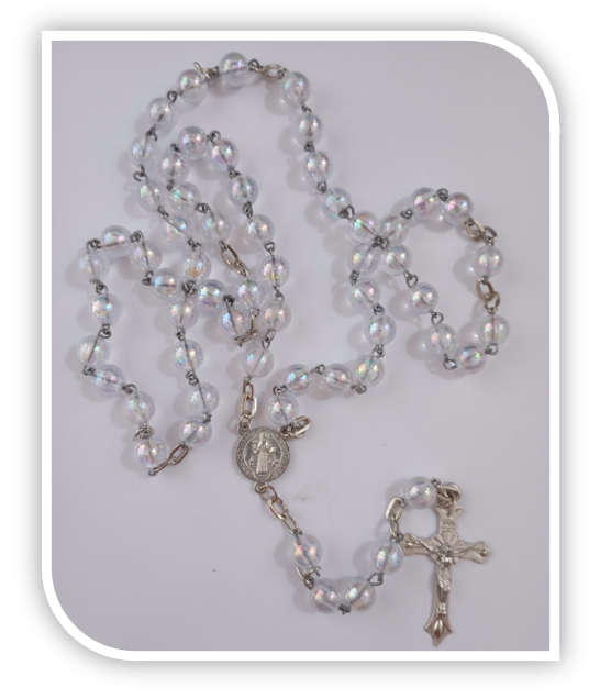 8mm Acrylic Clear AB Rosary