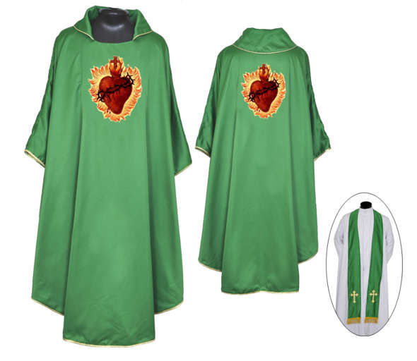 Heart of Jesus Chasuble & Stole - in all Liturgical colours