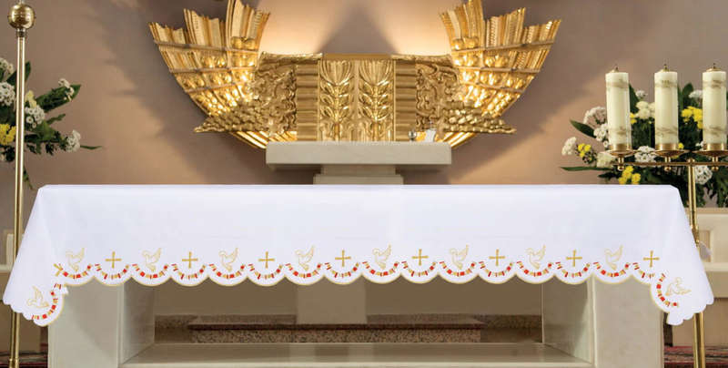 Haftina House Altar Cloth - Dove and Cross - 2meters *150cm