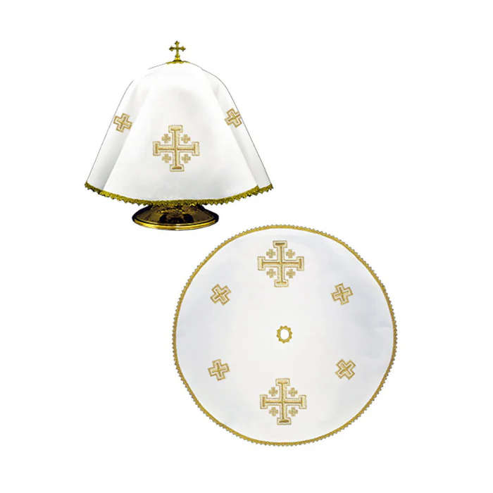 Haftina House - Ciborium Veil - Jerusalem Cross Golden Embroidery