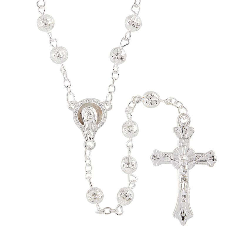 Light of Christ First Communion Rosary with Filigree Metal Case