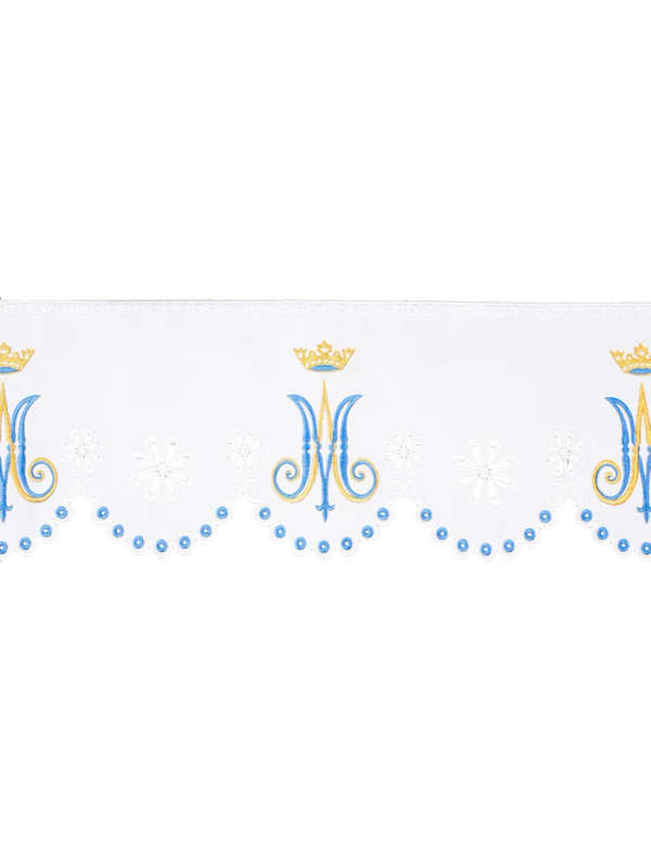 Haftina House Altar Cloth - Gold and Blue Marion Embroidery *2meters *150cm wide