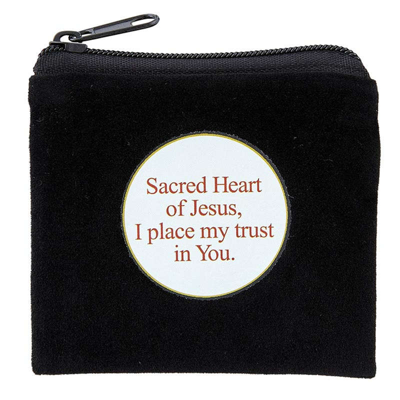Sacred Heart Rosary Zipper Bag